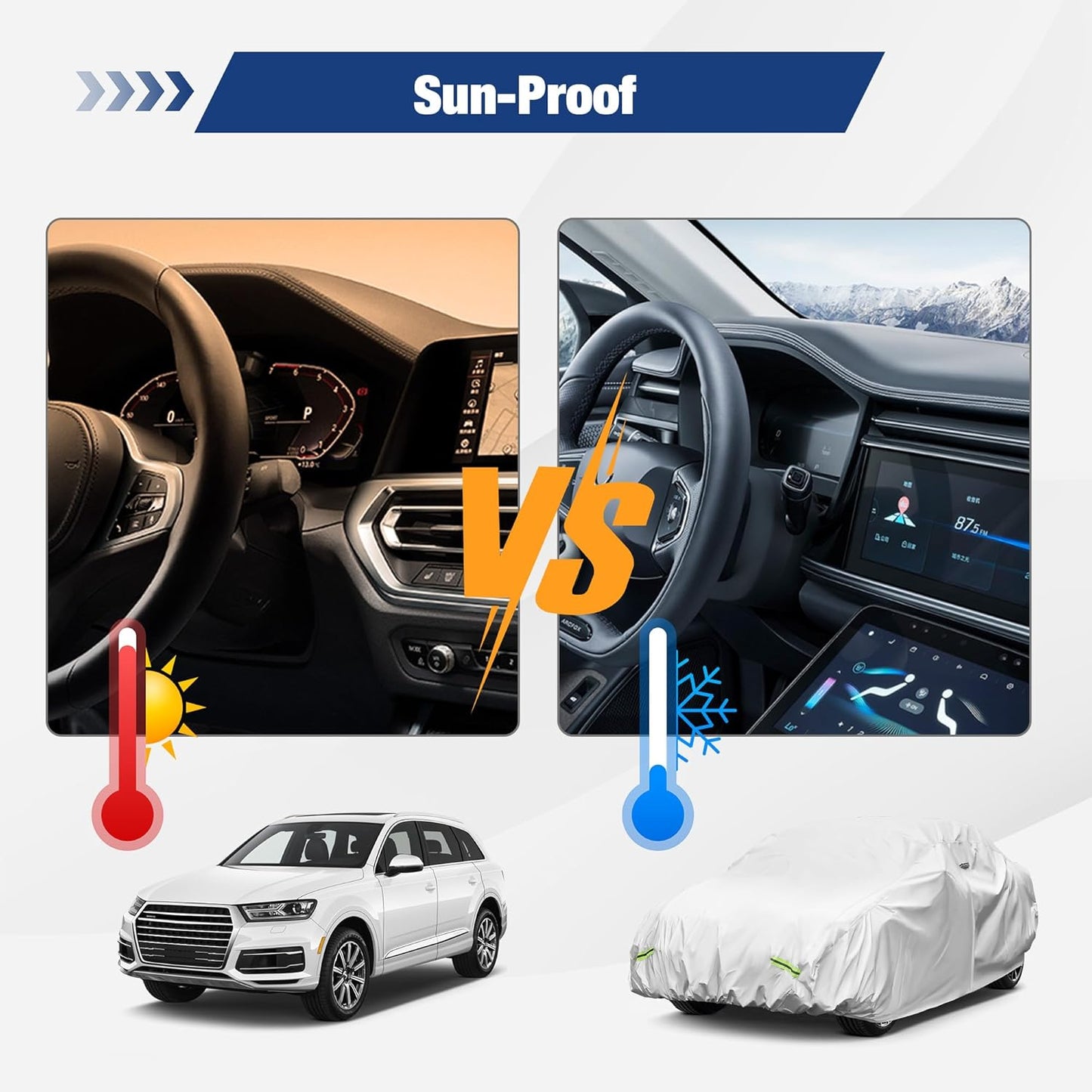 YOLENY Car Cover Waterproof All Weather Full Exterior Covers with Zipper,Universal Fit Sedan BMW Z3,Honda S2000,Mazda Miata/MX-5,Saturn Sky,Pontiac Solstice,Toyota MR2 Spyder(UP to 161 inch)