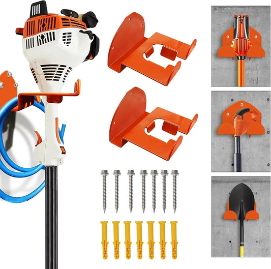 Garage Organization Weedeater Hanger,2 Pack Weed Eater Hanger For Wall, Heavy Duty Weed Wacker Hooks, Garage Organization Storage Shed Organizer Mounted Trimmer Rack