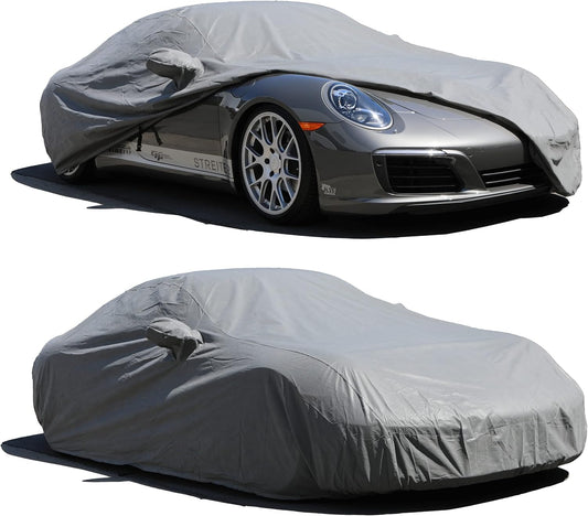 All Weather Waterproof car Cover Good for rain Snow uv Protection dust Compact Sedan Civic Elantra IS300 C320 190E Corolla Jetta A3 240SX Lancer Gray