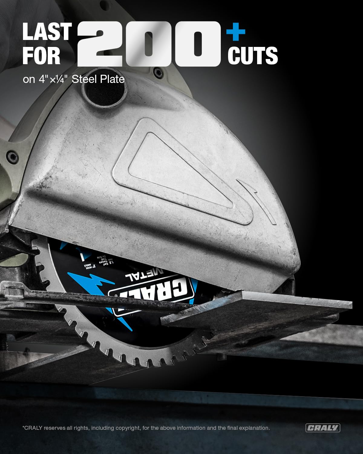 CRALY 6-1/2 Inch 48 Teeth Steel and Ferrous Metal Cutting Circular Saw Blade, 5/8 Inch Arbor, Thin Kerf, Professional Carbide Tipped Blade for Angle Iron, Threaded Rod, EMT Conduit(C0648MC)