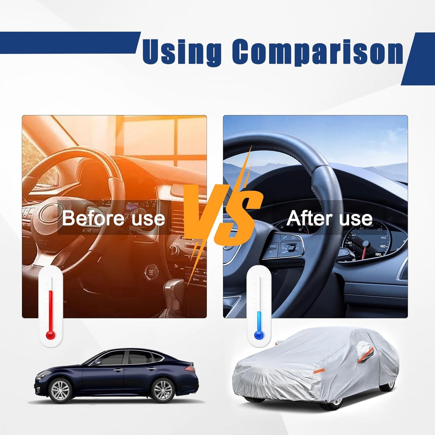 Kayme 6 Layers Car Cover Custom Fit for BMW 3 Series 320i 325i 328i 330i 335i (2013-2025) Waterproof All Weather for Automobiles, Outdoor Full Cover Rain Sun UV Protection.Silver