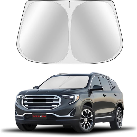Custom Fit Windshield Sun Shade for GMC Terrain 2018-2025 - Full Coverage, 210T Reflective Fabric, Double-Layer Design - Blocks 99% UV Rays, Keeps Car Cool, Easy to Install and Store