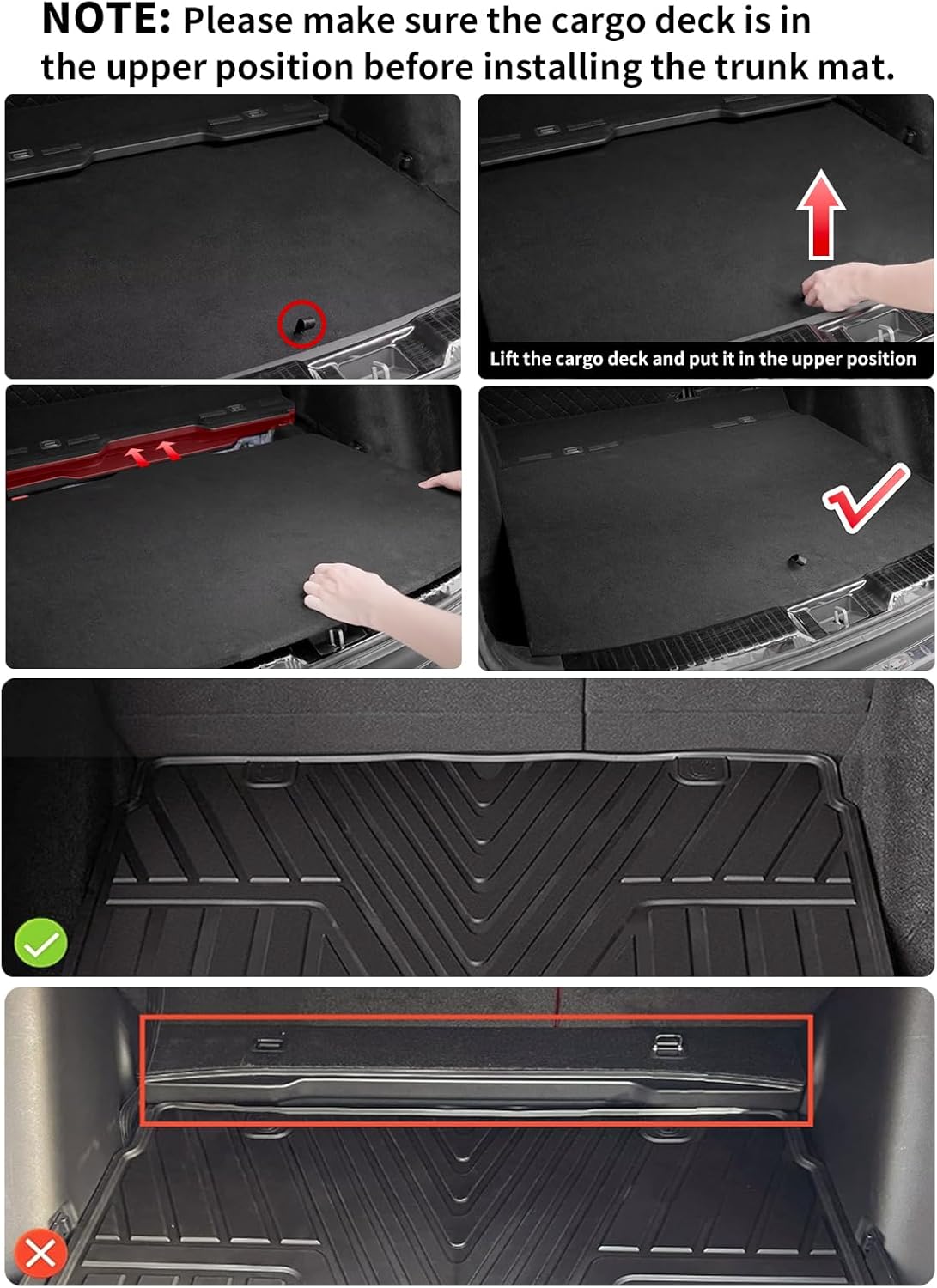 LASFIT Cargo Liner for Honda CR-V 2023 2024 2025 2026 (Include Hybrid Models) All Weather TPE Car Trunk Mat (Upper Position), Cargo Only Black