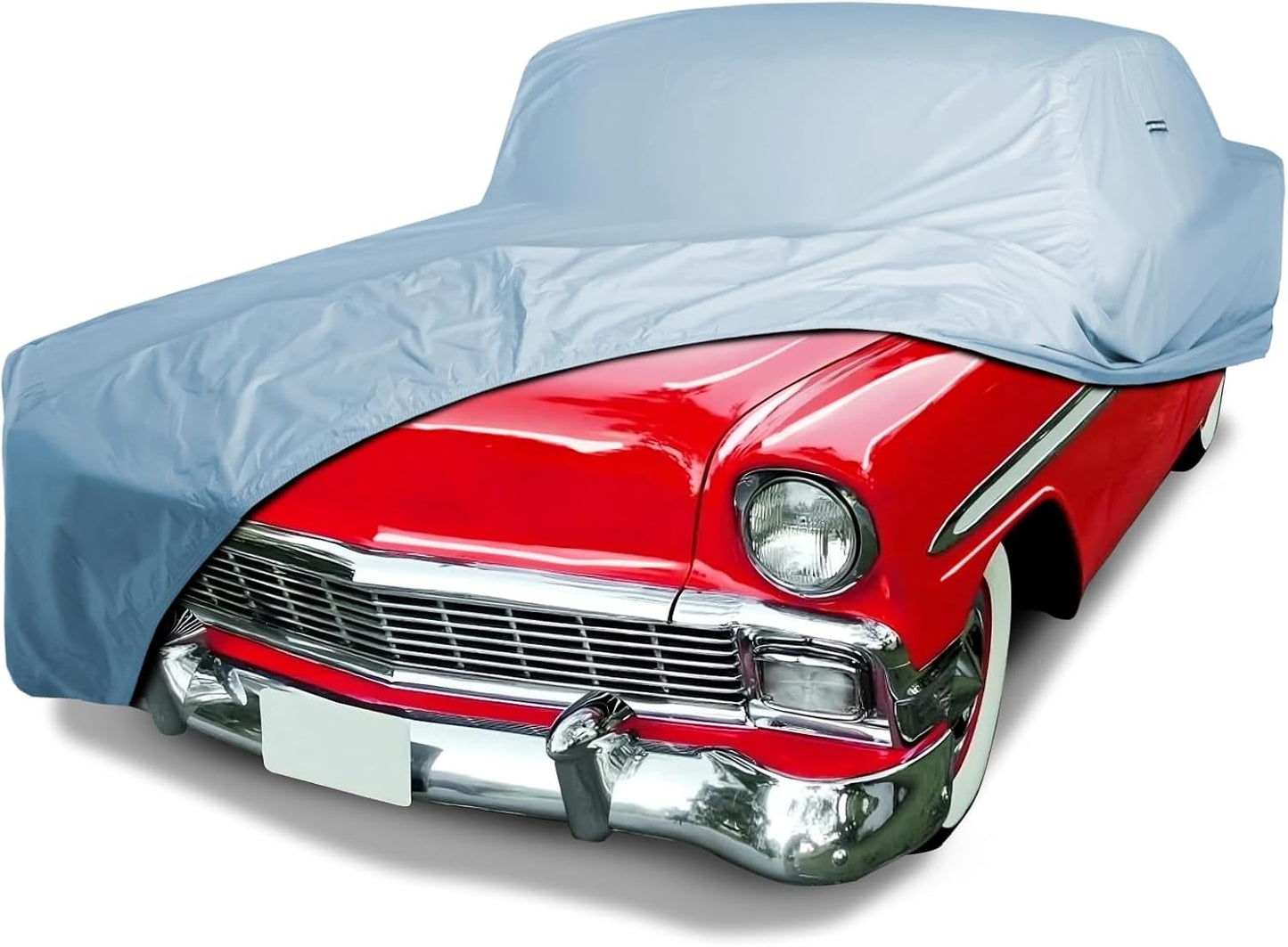 iCarCover Premium Car Cover for 1950-1957 Chevy Bel Air 2-Door, 4-Door Heavy Duty Waterproof All-Weather Automobiles Custom Fit Indoor Outdoor UV Snow Protection Covers with Straps and Bag