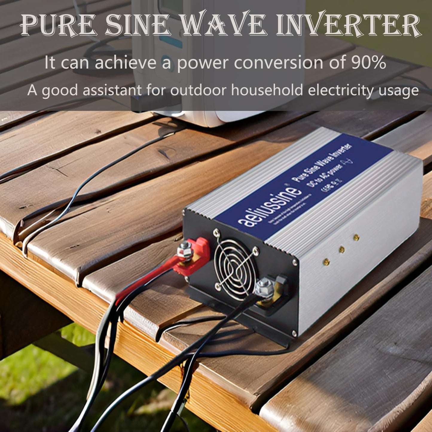 2000W Pure Sine Wave Inverter-36V DC to 110V 120V AC Power Converter with 4 AC Outlets, 36 Volt Power Inverter for Truck, Rv, Camping, Home, Emergency Power