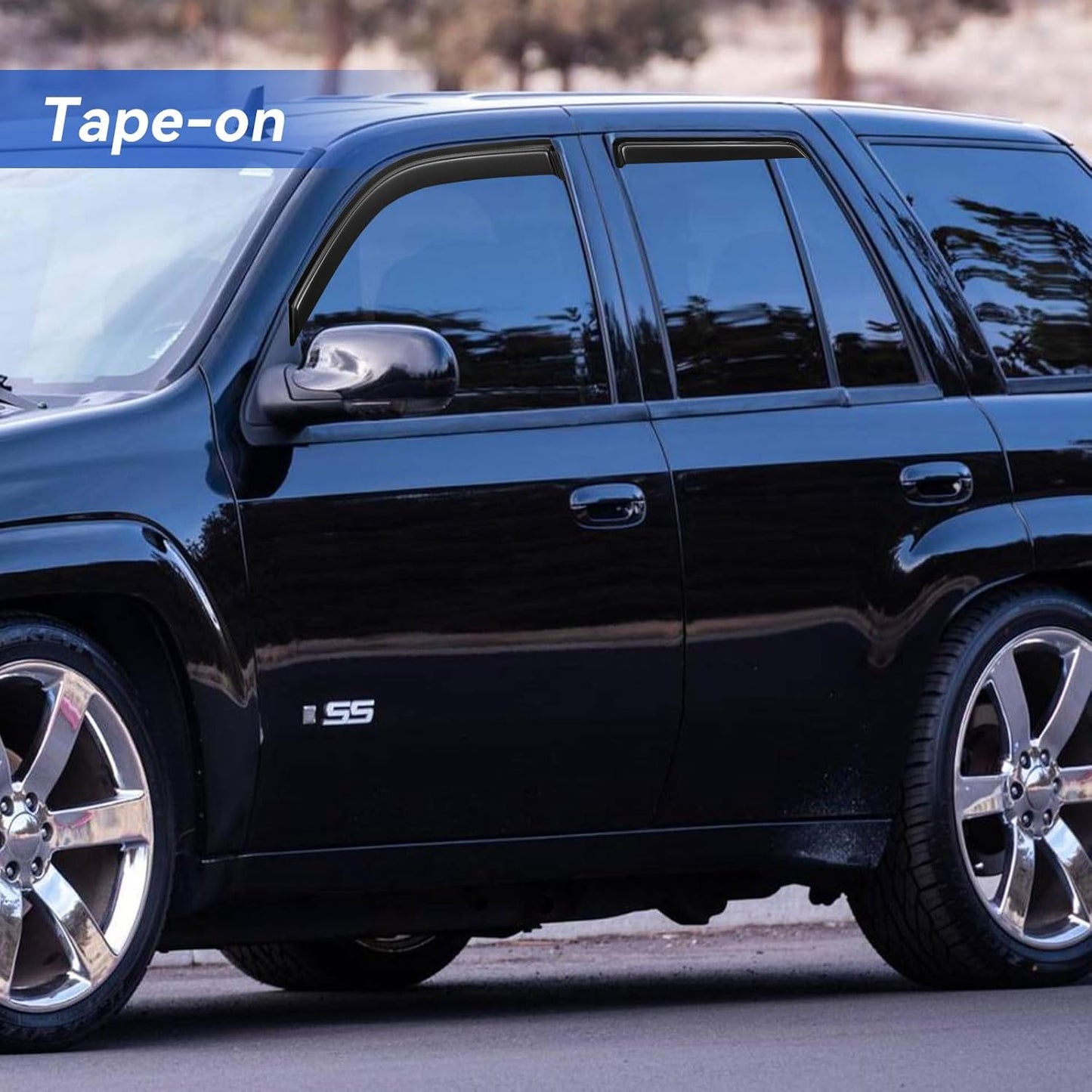 Window Visors Rain Guards for 2002-2009 Chevy Trailblazer, Out-Channel Window Vent Wind Deflectors Visors Shades for 2006-2009 Trailblazer SS
