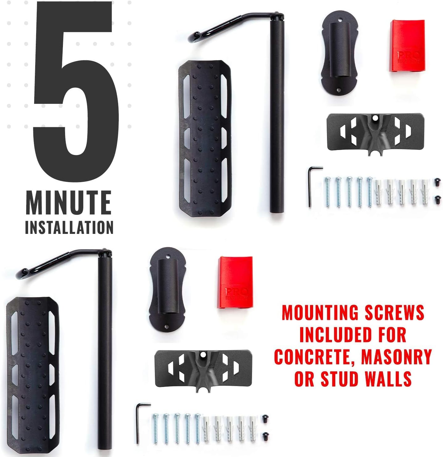 PRO BIKE TOOL Swivel Bike Rack - 2 Pack Indoor Wall Mount for Bicycles in Home and Garage - Vertical Hanging Rack for Space-Saving Storage - Secure Hook for MTB, Road, Hybrid and Kids Bikes