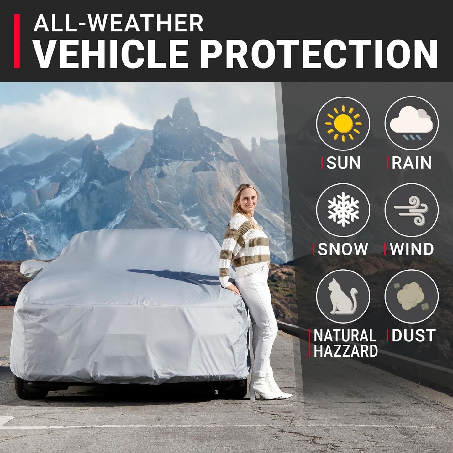 iCarCover Custom Car Cover for 2002-2005 Thunderbird, Waterproof All Weather Rain Snow UV Sun Hail Protector for Automobiles, Automotive Accessories Full Exterior Indoor Outdoor Car Cover