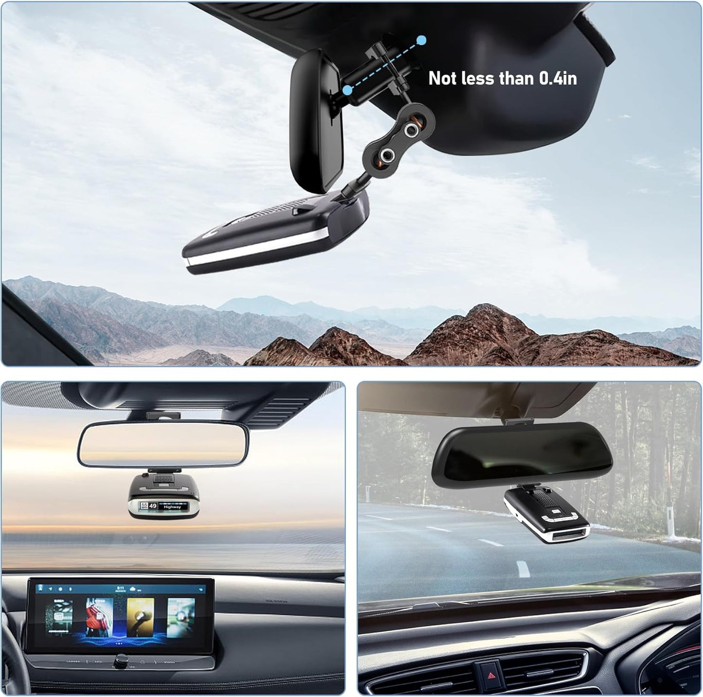 Radar Mount Mirror Mount Bracket for Escort MAX,MAX2,Older(2015-2019) MAX 360 Radar Detector（Not for 2020 Max360 or MAX360C）