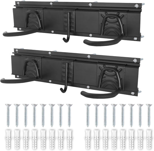 Bike Storage Rack Wall Mount Garage Hanger for 3 Bicycles & 2 Helmets, Adjustable Bike Rack Holds Up to 200Lbs