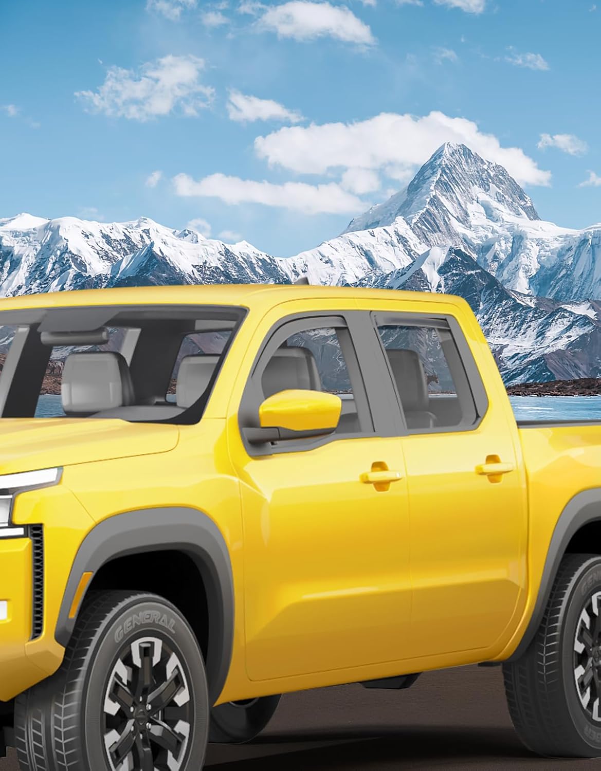 in-Channel Window Rain Guards Fit for Truck Nissan Frontier 2022-2025 Crew Cab Extra Durable Window Deflectors Vent Visors Shades Car Accessories Visors Rain Guards