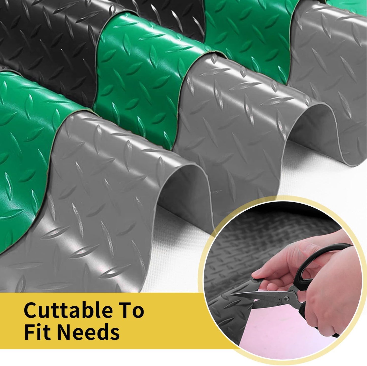 Premium Garage Floor Mat, Commercial Grade Heavy Duty Parking Mat for Garage Floor, Golf Cart Parking, Water/Stain Resistant Floor Runner (Black Diamond, 8 x 6.5 Feet)