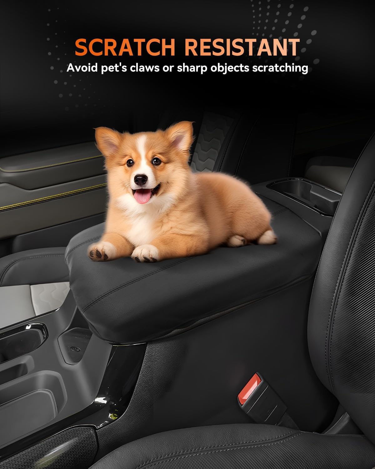 CDEFG for Chevrolet Silverado EV 2024 2025 Center Console Cover Armrest Box Cover for Chevy Silverado EV (Work Truck, LT, RST) Accessories Arm Rest Protector