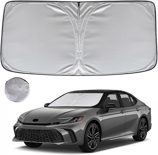 KAYZT Windshield Sun Shade for 2025 2026 Toyota Camry LE XLE Hybrid SE XSE Foldable Sunshade Front Window Custom Fit Car Accessories