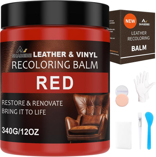 Leather Scratch Repair Balm-Leather Color Restorer for Couches Leather Scratch Remover for Carseat Boots Leather Couch Scratch Repair Couches (Red)