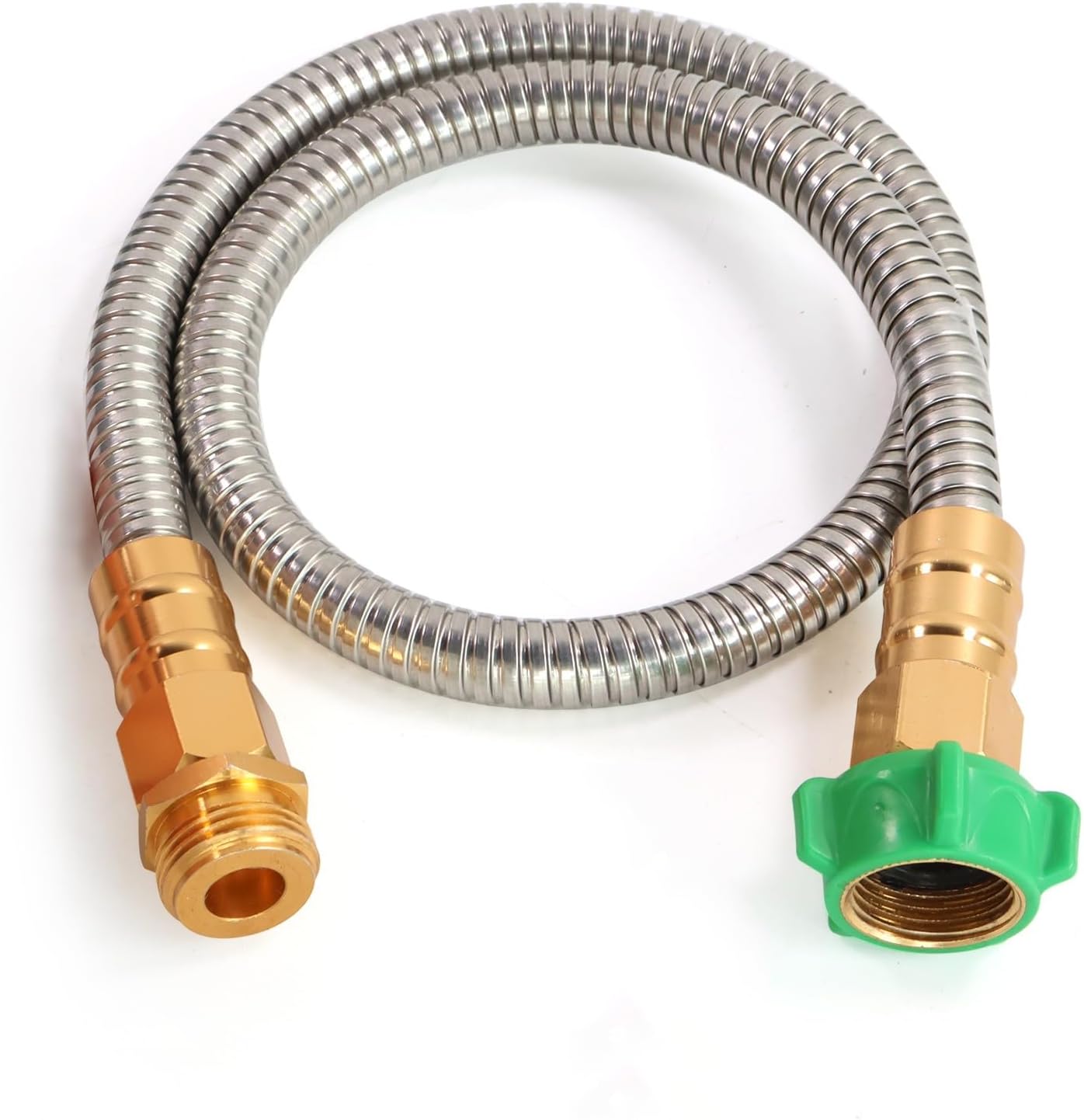 Metal Short Garden Hose 6 ft, 8 ft, 12 ft Flexible Stainless Steel Leader Hose Extension, Heavy Duty Water Hose Small Lightweight Hose Extender (6FT)