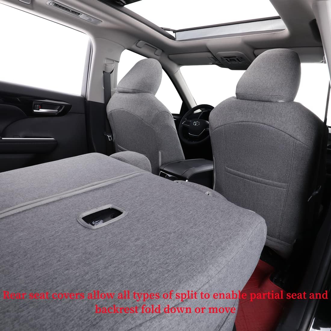 coverdream Custom Seat Covers Compatible with Select Toyota Camry Hybrid LE,Hybrid SE 2018 2019 2020 2021 2022 2023 Models (Gray,Full Set)