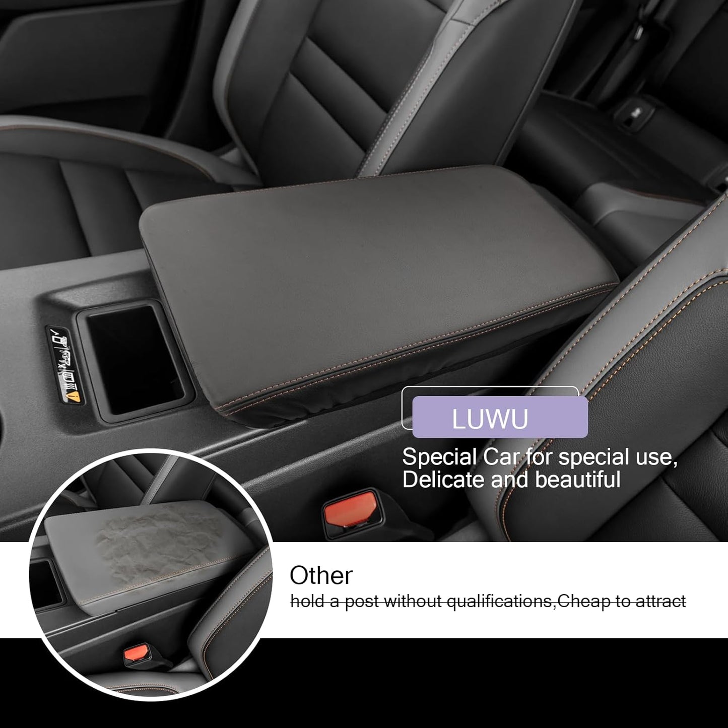 LUWU 2024 2025 Prologue Center Console Cover Compatible with 2024 2025 Honda Prologue Accessories 2025 Prologue EX/Touring/Elite Armrest Cover Center Console Pad Armrest Console Cover (Thin Black)