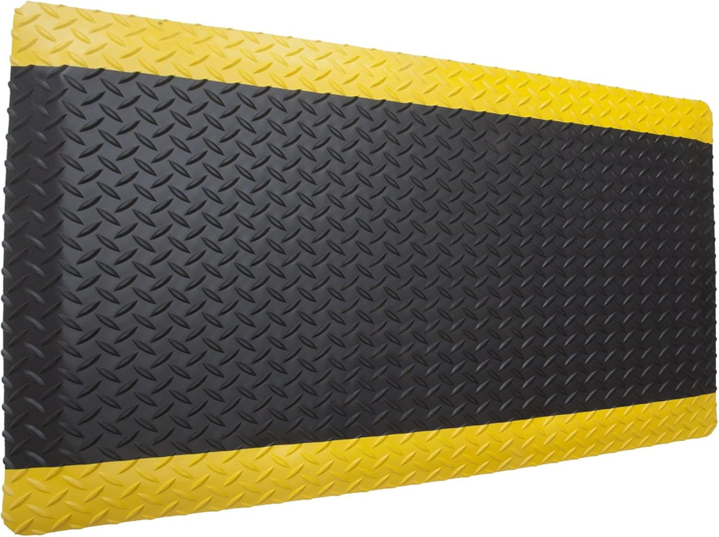 Rhino Mats, American Classic Diamond Anti-Fatigue Mats, Industrial Ergonomic Comfort Standing Mat for Work, Home, Garage, Office, Kitchen or Anywhere (Black/Yellow 1" Thick, 4 FT. x 22 FT.)