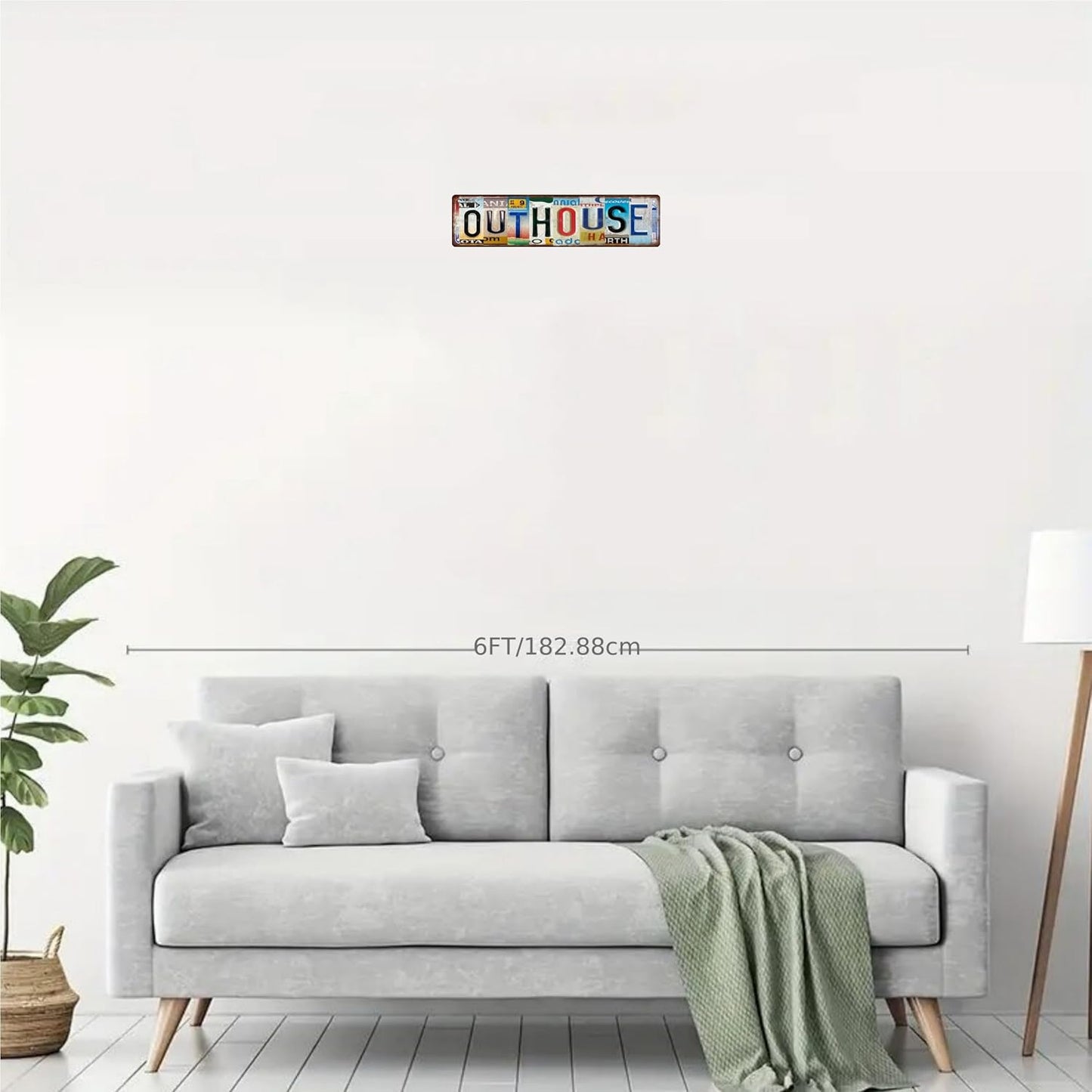 OUTHOUSE Vintage Metal Tin Street Sign Bar Cafe Garage Cave Home Room Wall Bathroom Farmhouse Garden Porch Patio Decor, 16 x 4 Inch