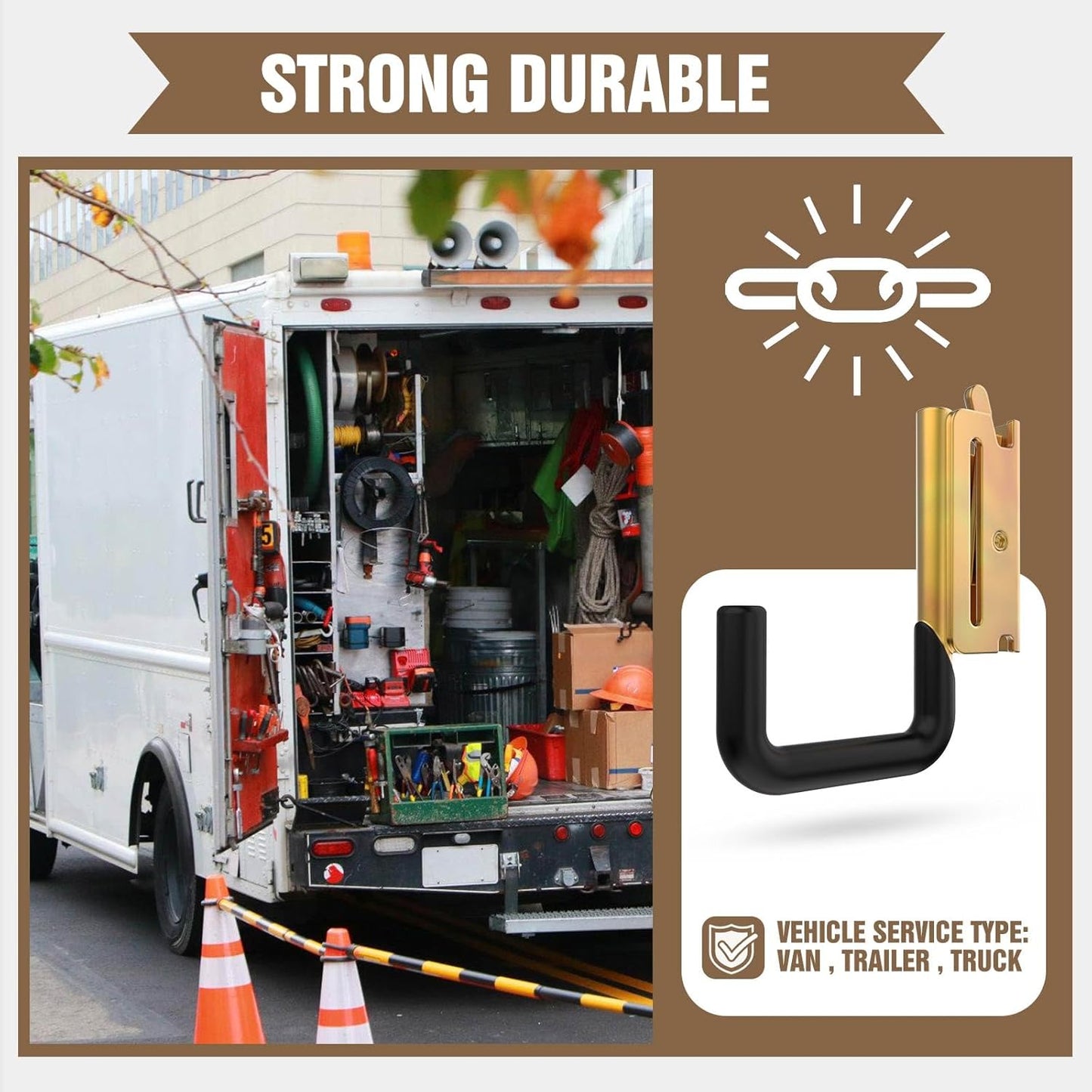 E Track Hook E Track Accessories ，E Track Accessories for Enclosed Trailer The dip molding Process is More Rust Resistant (8PCS E Track J Hooks)