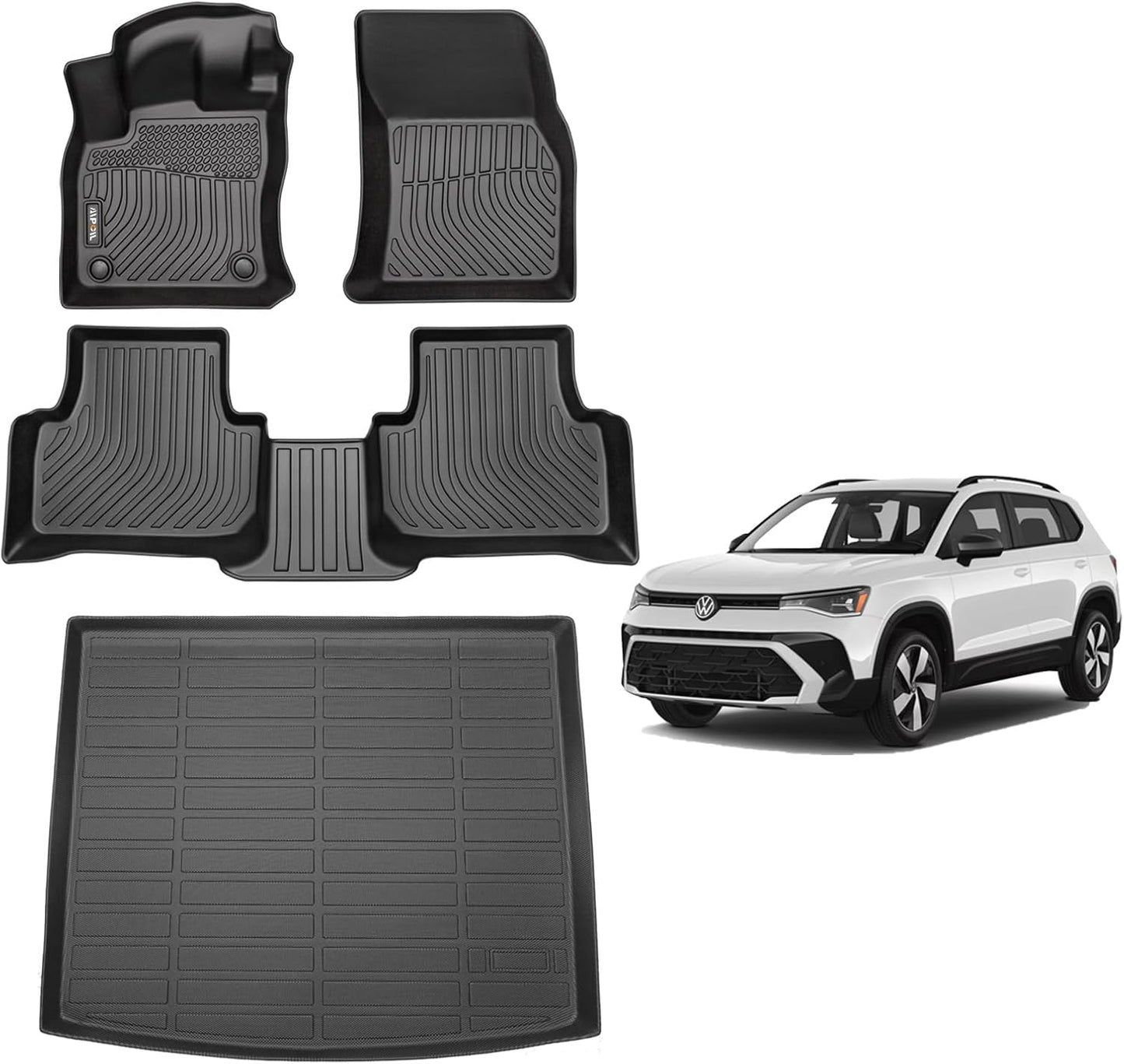AIPOIL® Floor Mats & Cargo Liner Set for 2022-2025 Volkswagen Taos AWD | All-Weather | Easy to Clean | All-Round Protection丨Full Set Automobile mats Accessories.