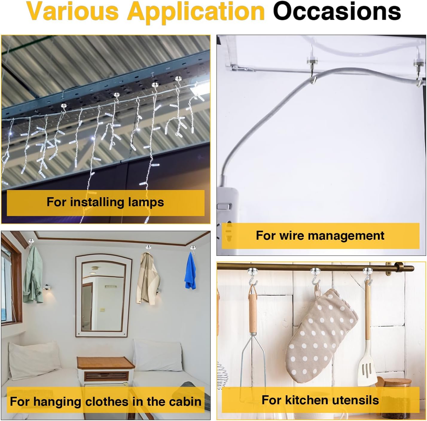 DIYMAG Magnetic Hooks, 30lbs+ Magnet Hook 2025 Cruise Cabin Ship Essentials Heavy Duty Strong Magnets Refrigerator Fridge Hanging for Classroom Beach Vacation Kitchen Grills Home 20 Pack (Silver)