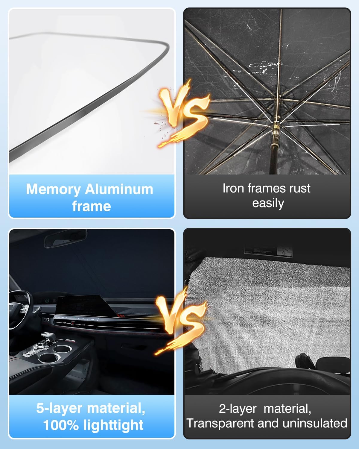 Cartist Windshield Sun Shade Custom Fit for Jeep Wagoneer 2022 2023 2024 Accessories Foldable Car Front Window Sunshade Sun Visor Protector