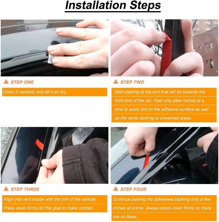 Wind Deflector Compatible with Nissan Altima 4-Door Sedan 2007-2012 Smoke Sun/Rain Guard Window Visors 94005