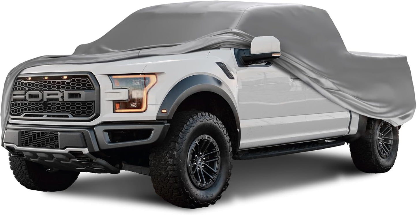 Car Covers Weatherproof Max Truck Cover & Warranty Compatible with Ford 2020 F-150 Crew Cab, 5.5– Outdoor Cover, Prevents Theft with Cable Lock