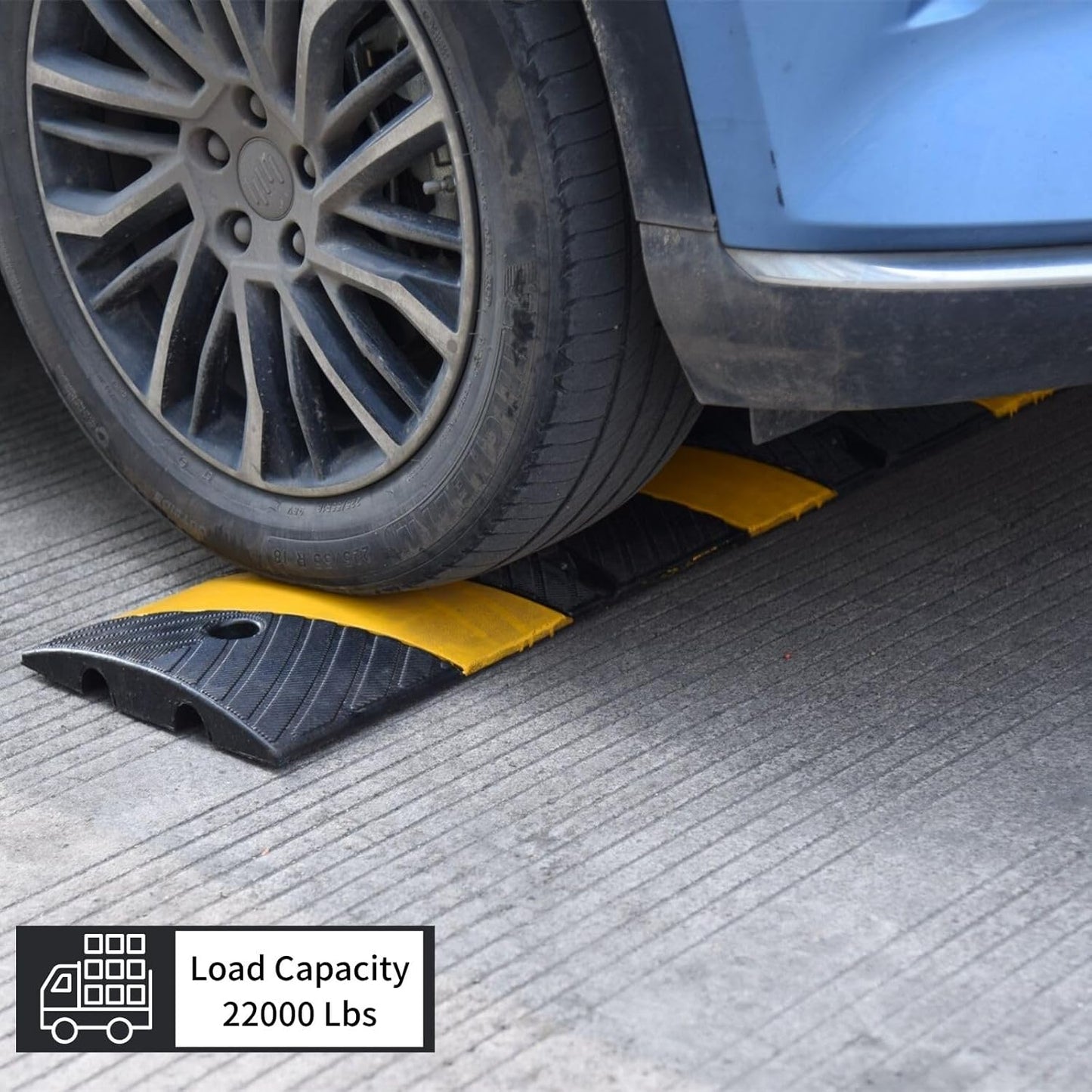 2 Pack 72 Inch Heavy Duty Rubber Speed Bump Ramp – Cable Protector, Driveway Garage Road Parking Lot Safety Control, Durable Anti-Slip Traffic Hump