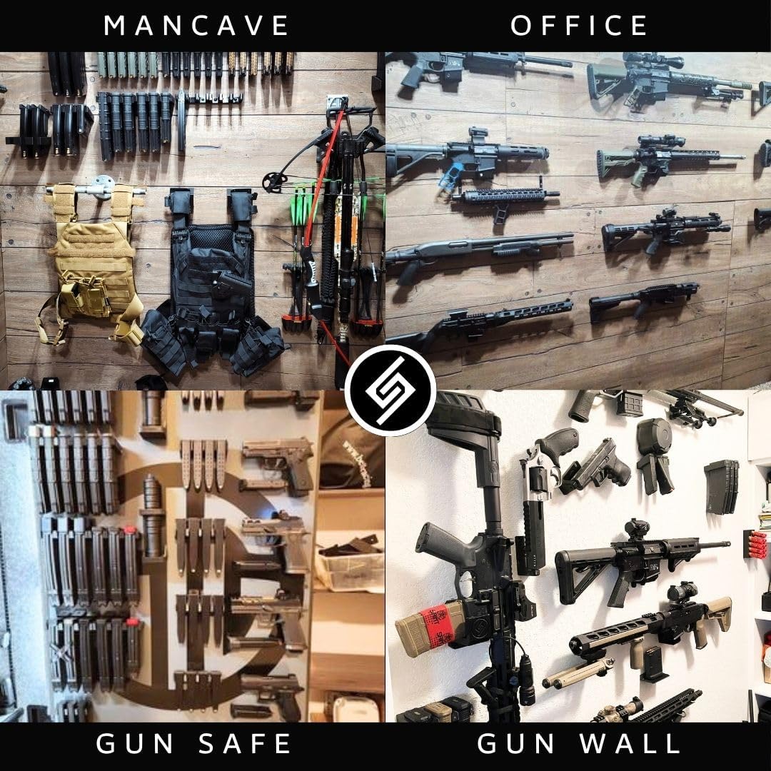 Spartan Mounts Compatible with Remington 870 | Wall Shotgun Display Storage Organization System | Unique Low Profile Design | Gun Safe Wall Garage | Gun Room Mounting Solution