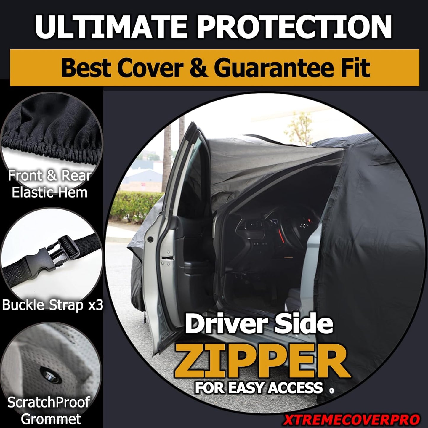 All Weather Waterproof car Cover Good for rain Snow uv Protection dust Sport Sedan GTO MAZDA6 Mustang Camaro M5 RC A5 M3 Q50 M8 Thunderbird Black