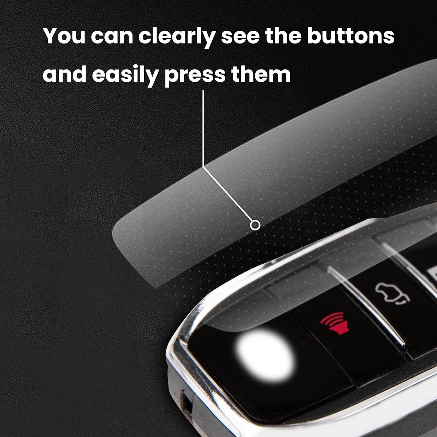 OLLEN Clear TPU Key Fob Cover, Fit for Toyota Camry 2025 2026, for Land Cruiser 2019-2026~, Compatible with Tundra 2022-2026~ etc, Car Key Protector, Grey, 1 Pcs