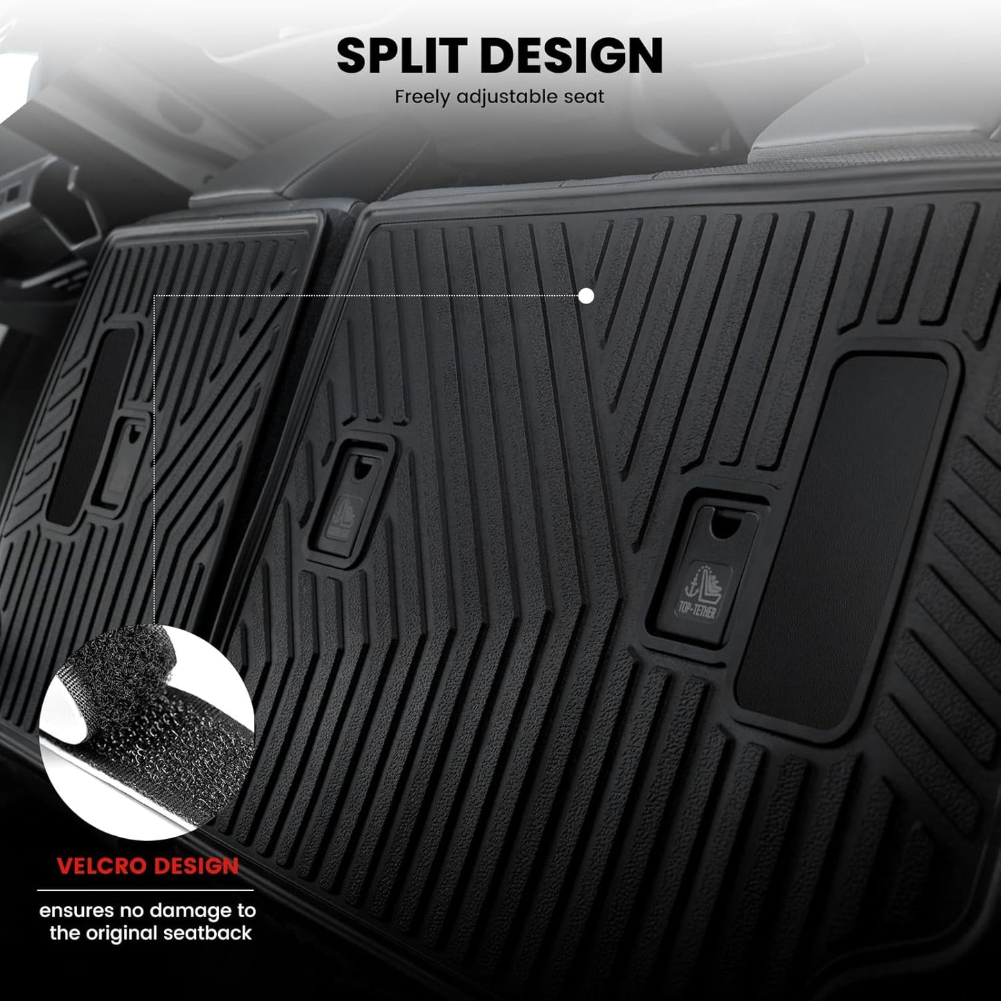 LASFIT Trunk Mat&Backrest Mat for Toyota 4Runner 2025-2026 Gasoline(Only Fit 5 Seats), All Weather TPE Custom Fit Cargo Liner for 4Runner SR5/TRD/Limited 6th gen 4 Runner Cargo Mat, Black