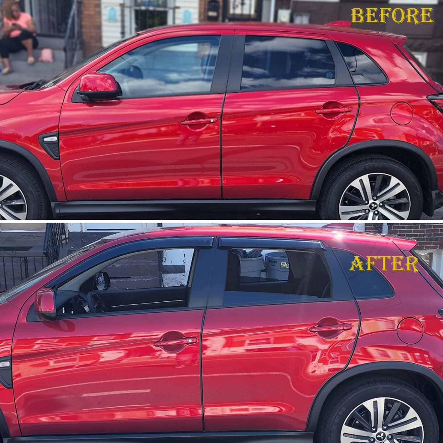 Rainproof Side Window Wind Deflectors for 99-06 Chevy Silverado/GMC Sierra 07 Classic Body 2-Door Regular Cab,1999-2007 Sierra, Tape-on Sun Window Visors Rain Guard Sets Vent Deflector 92956