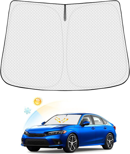Windshield Sun Shade for Honda Civic 11th Gen 2022-2025 2026 Accessories Thicken 6-Layer Front Window Sunshade Cover Sun Visor Protector Foldable Block UV Rays Keep Vehicle Cool