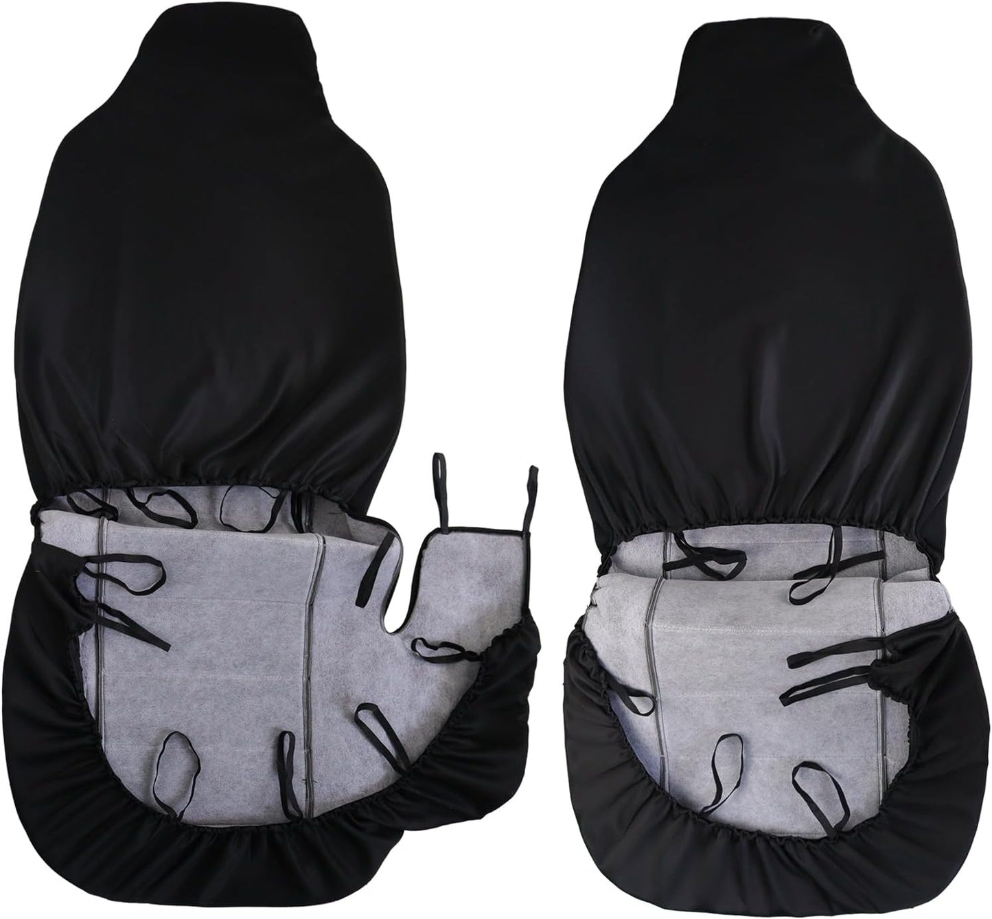 Front Car Seat Covers for 2004-2012 Ford Ranger, Front High Back 60/40 Split Bench Seat Covers with Molded Headrests for Ford Ranger 2004 2005 2006 2007 2008 2009 2010 2011 2012 (Light grey)