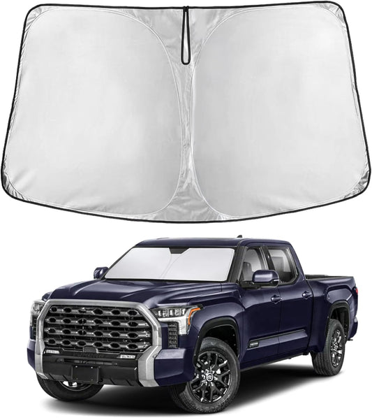 Econour Windshield Sun Shade for Toyota Tundra 2022-2025 Custom Fit Sunshade Sun Visor Protector Foldable Blocks UV Rays Keep Your Car Cooler