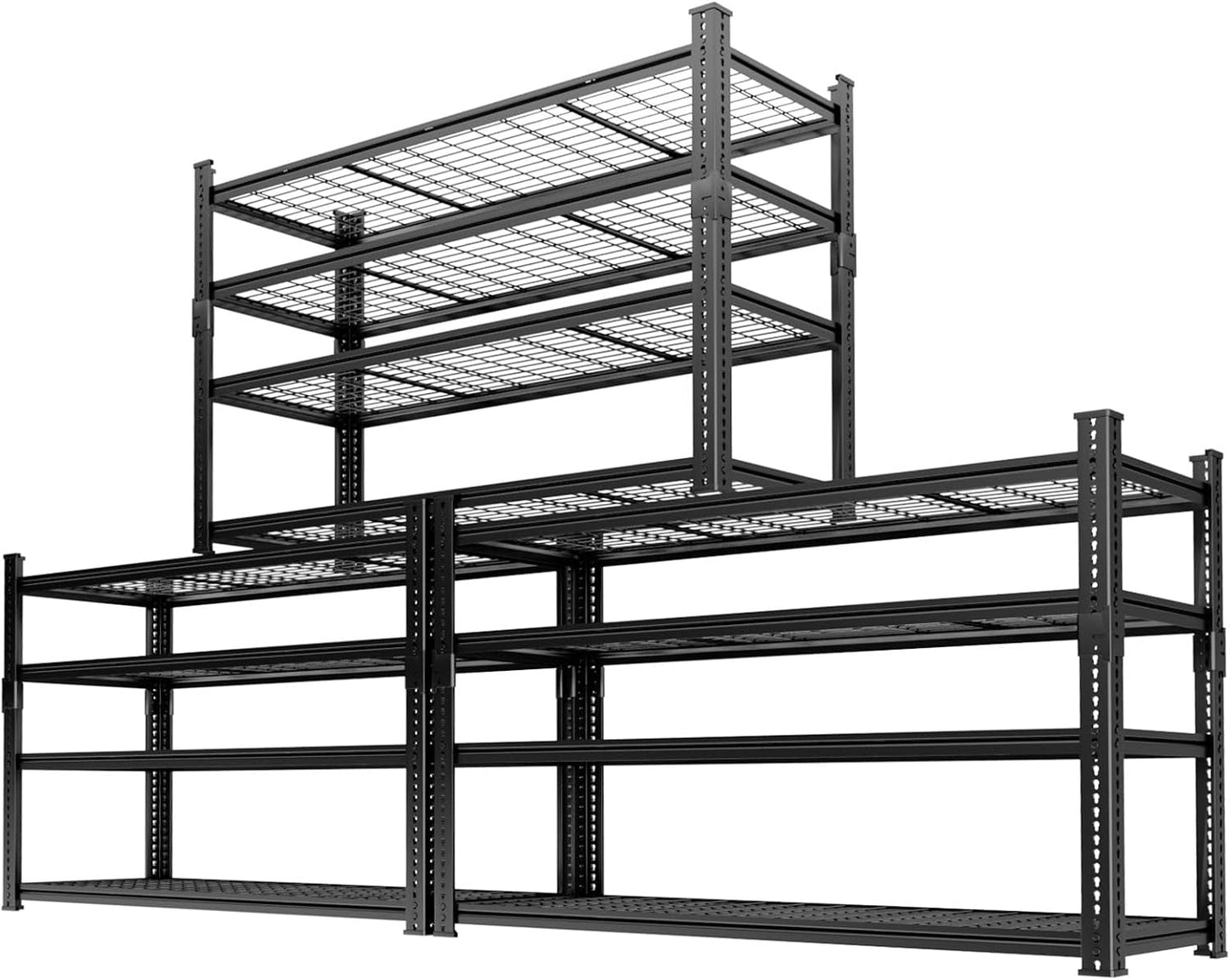 Storage Shelves 3PCS, Garage Shelving Heavy Duty 2640LBS Capacity, 48"L x 18"W x 60"H Adjustable Metal Shelving Organizer Wire Rack, 4 Tier Utility Shelf Unit for Pantry Closet Warehouse Organization