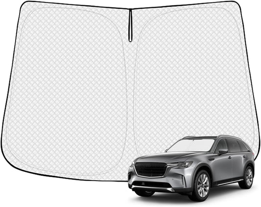 Windshield Sun Shade for Mazda CX-90 2024-2025 2026 CX90 Accessories Thicken 6-Layer Front Window Sunshade Cover Sun Visor Protector Foldable Block UV Rays Keep Vehicle Cool