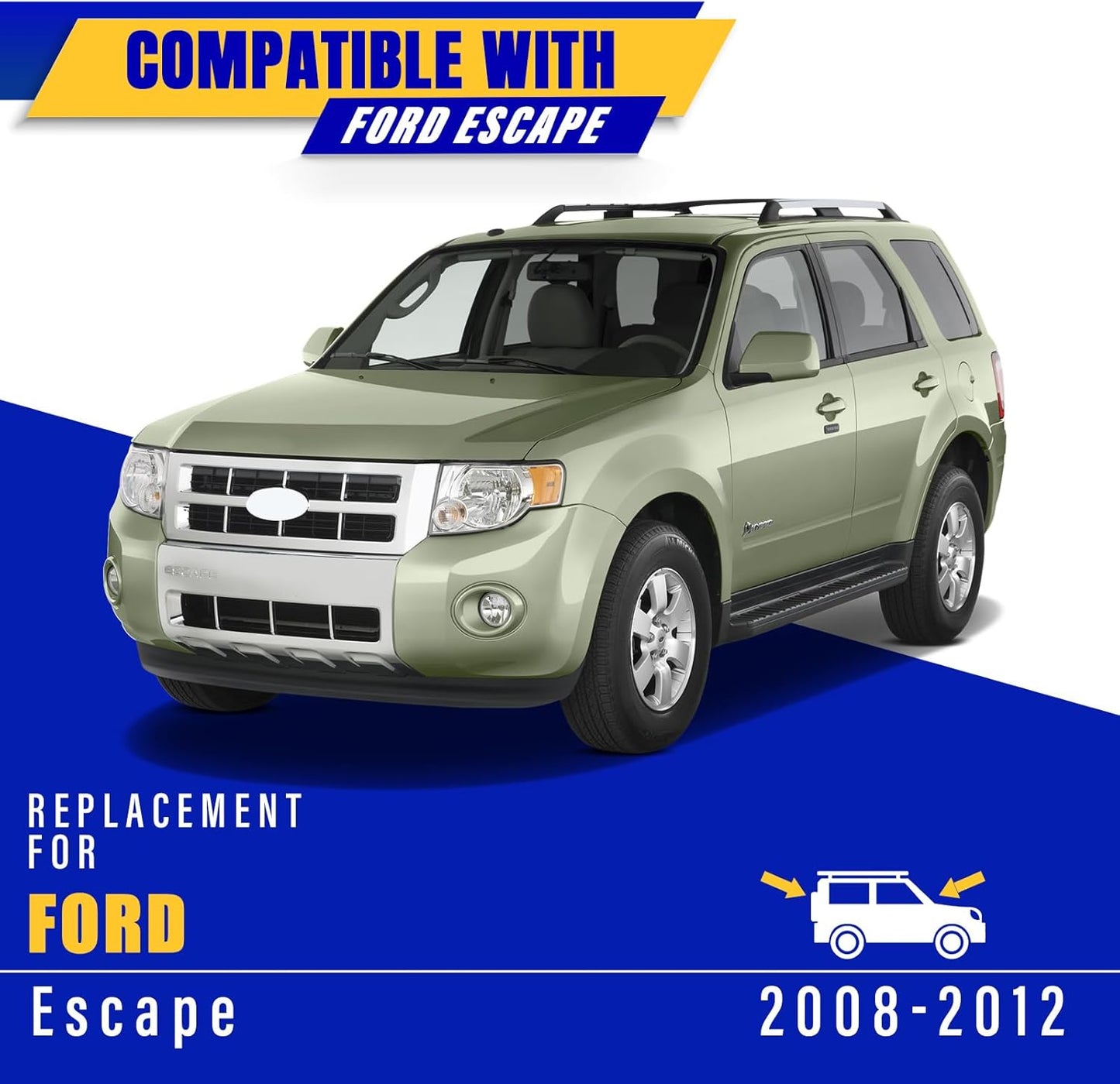 3 wipers Replacement for 2008-2012 Ford Escape, Windshield Wiper Blades Original Equipment Replacement - 20"/20"/12" (Set of 3) Pinch Tap