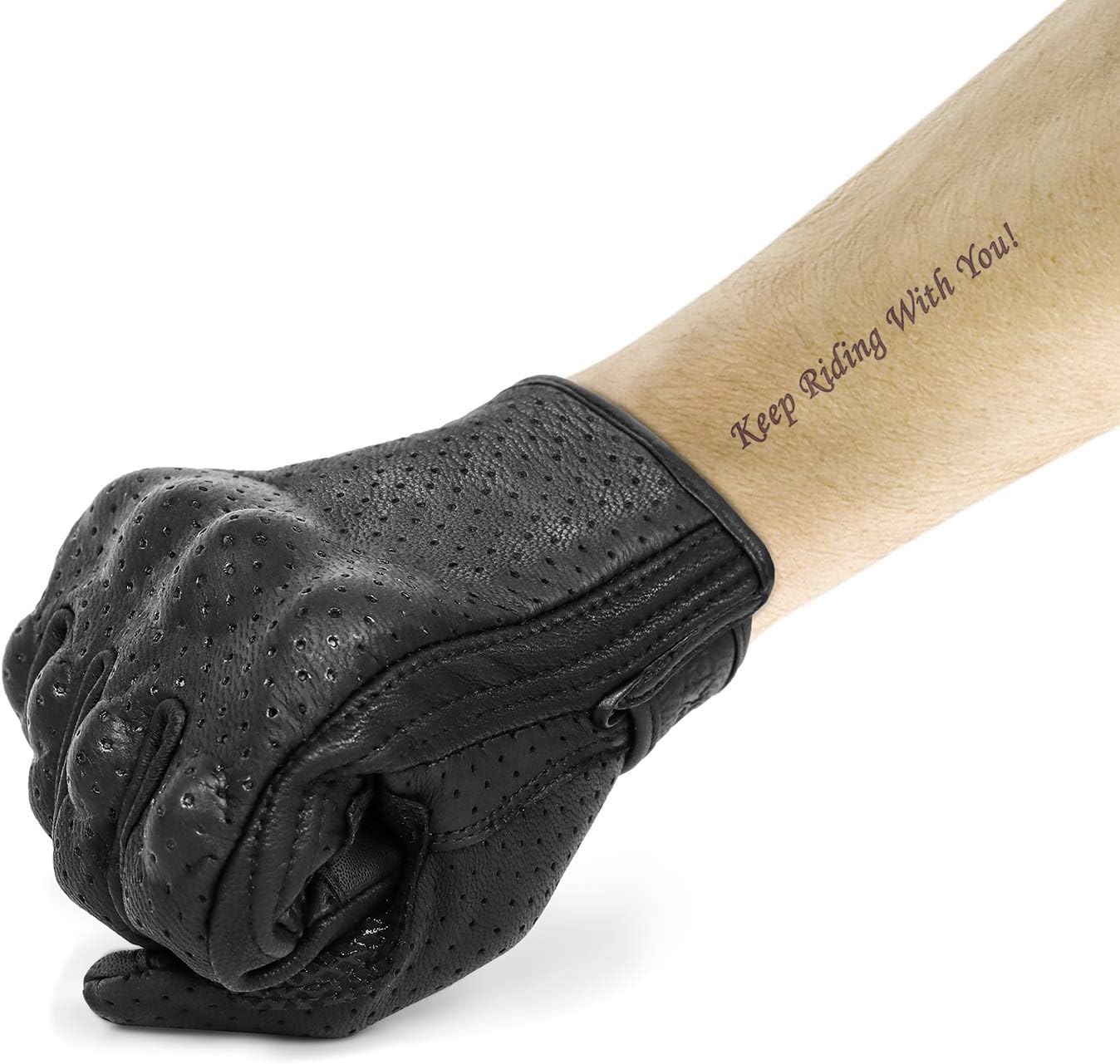 Superbike Updated Full Finger Anti-Slip Motorcycle Gloves Hard Knuckle Perforated Motorcycle Riding Gloves (Updated,Perforated, S)