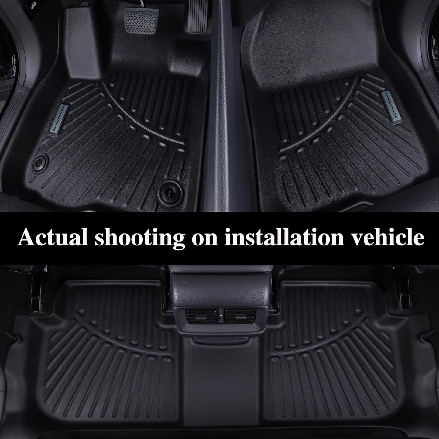 Floor Mats, Trunk Liner & Backrest Mat for 2017-2024 2025 Chrysler Pacifica Gas Touring 7/8 Seat (Non Hybrid & Non Pinnacle) Customized TPE All Weather Car Floor Liners with Backrest Protection Black