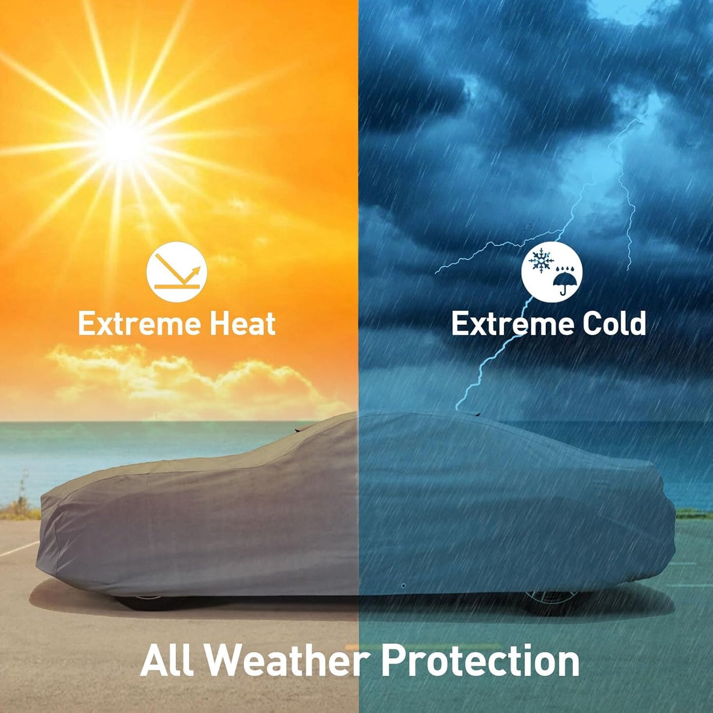 DaShield Ultimum Series Car Cover for Cadillac Fleetwood 1961-1996 Sedan 4-Door All Weather Protection Semi Custom Fit Dust, Sun, Snow, Rain Protection Indoor Outdoor