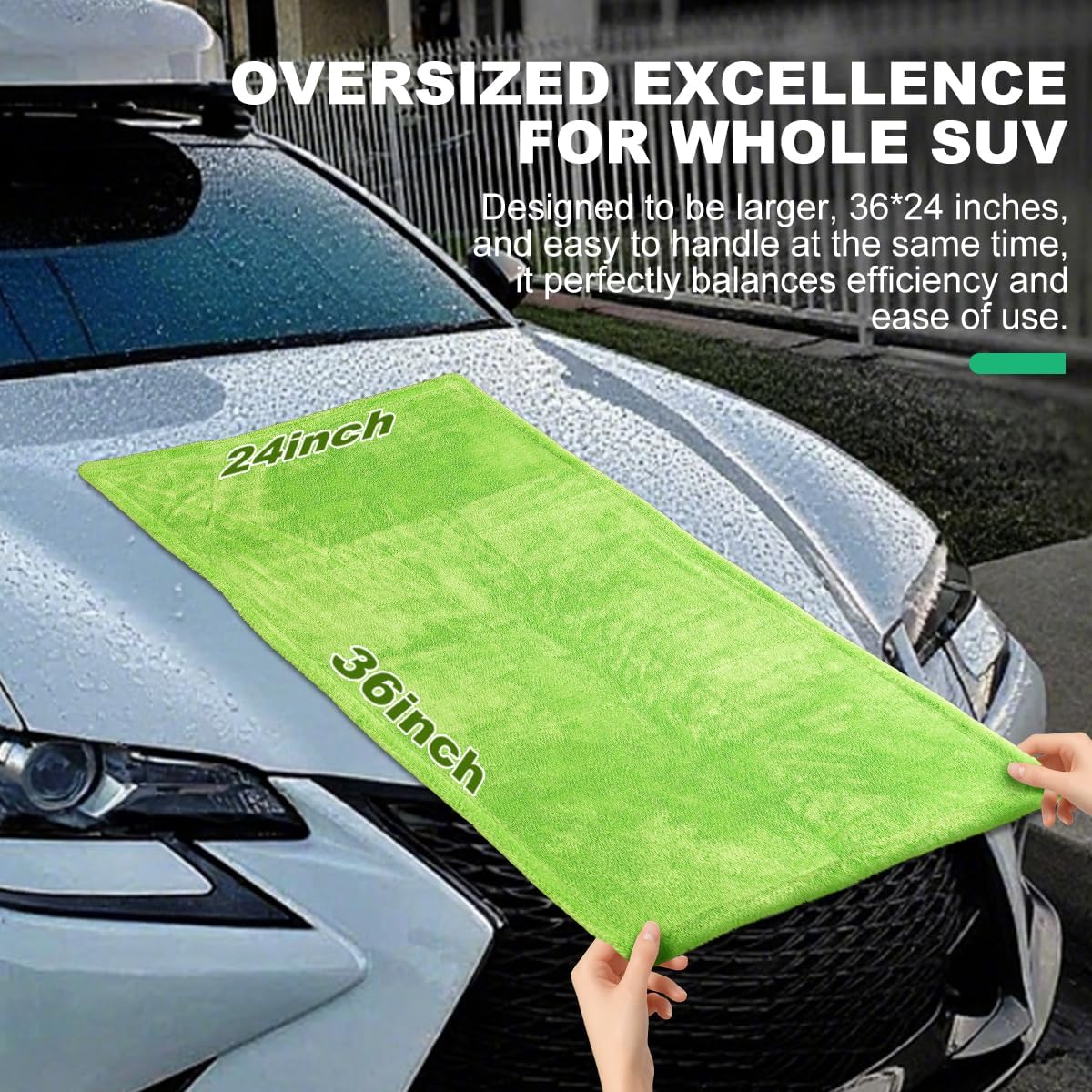 2 Pack Car Microfiber Towels with Car Wash Mitt 1200 GSM Soft Microfiber Car Drying Towels(36"x24" & 16"x16"), Ultra-Absorbent Streak Free Premium Double Twisted-Loop Drying Towels for Car Truck SUV