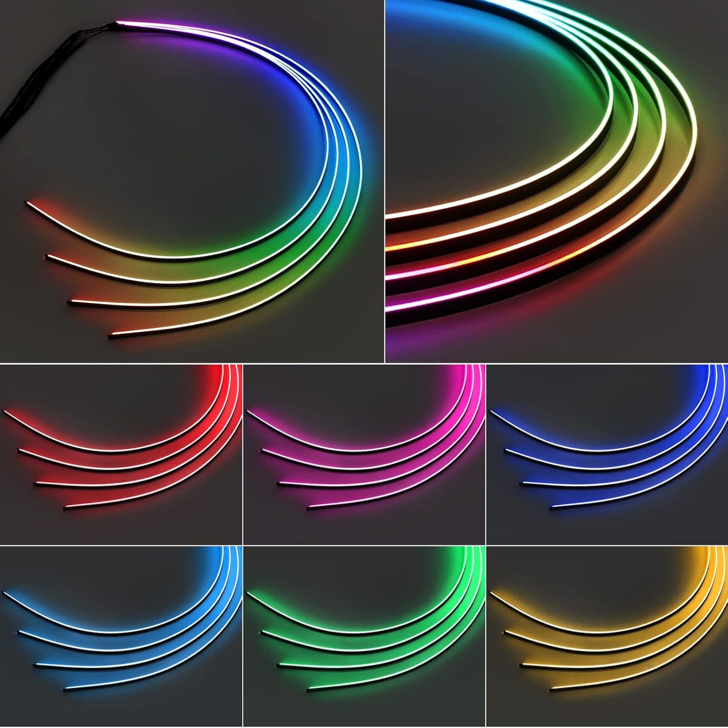 Dreamcolor Acrylic Interior Car LED Strip Light 43-inch, which fit for dreamcolor Main Controller Connects and sub-Controller kit (not Including), Not Applicable dreamcolor 5 in 1(Single Controller)