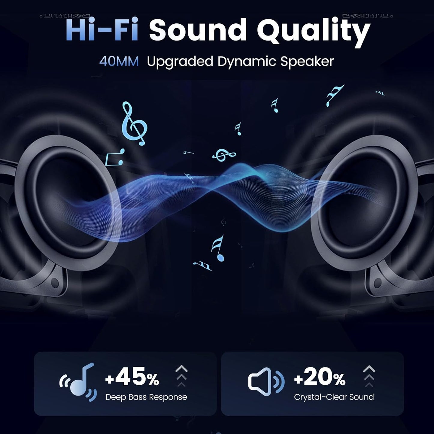 gearelec Bluetooth Headset - Motorcycle Helmet Bluetooth with Upgrade Hi-Fi Speakers, Triple Noise-Reduction/IP65 Waterproof