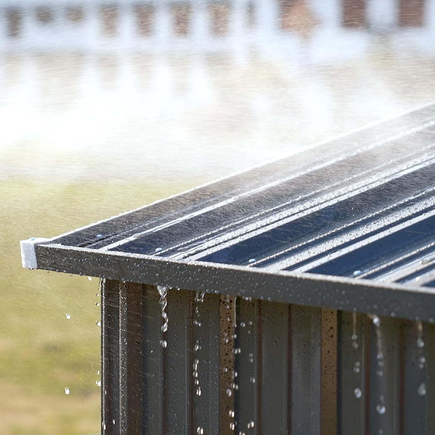 COMHOMA Shed Outdoor Storage Shed Metal,Lockable Doors Tool Sheds with Sloping Roof,Steel Garden Shed with Air Vent for Backyard,Patio,Lawn,Poolside (Grey, 5'*3')