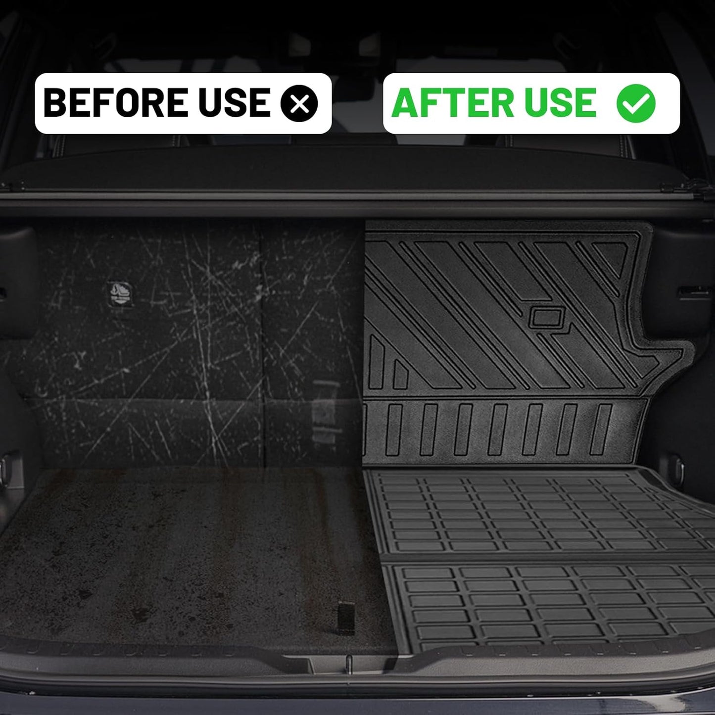 Vanseno Compatible for 2019-2024 2025 Toyota Rav4 Cargo Mat Rear Trunk Mat Cargo Liner Backrest Mats TPE All Weather Protector for 2019-2024 2025 Toyota RAV4 Accessories (Backrest Mats+Trunk Mat)